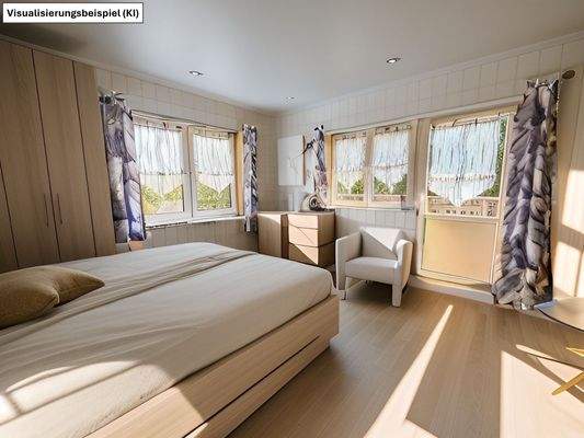 Schlafzimmer-Obergeschoss Homestaging