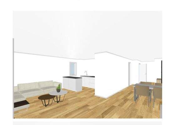 Illustration Wohnraum - Küche 