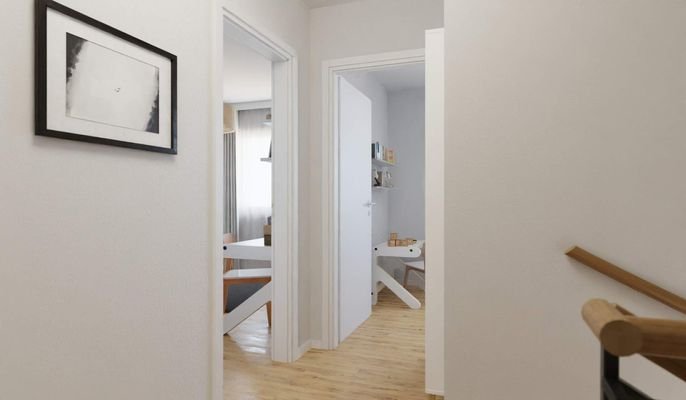 Heller und freundlicher Flur im Obergeschoss