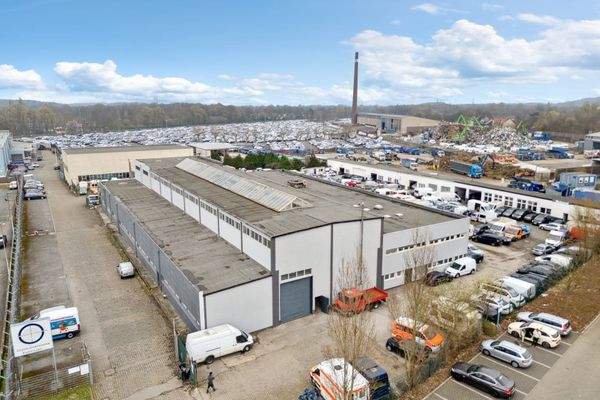 Dronenaufnahme, Hallenkomplex in Essen-Katernberg