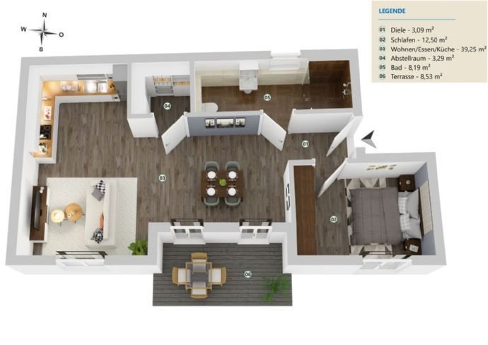 Traumhafte 2 Zimmerwohnung Neubau inkl. 35,48m² Garten, Luftwärmepumpe und Provisionsfrei