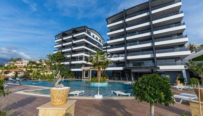 Furnished Flat with Sea and City Views in Kargıcak