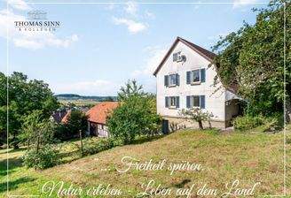 Hausansicht mit Grundstück