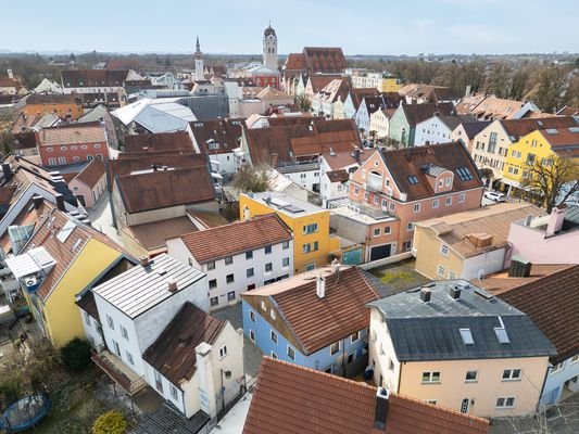 Vogelperspektive mit Blick auf die Innenstadt