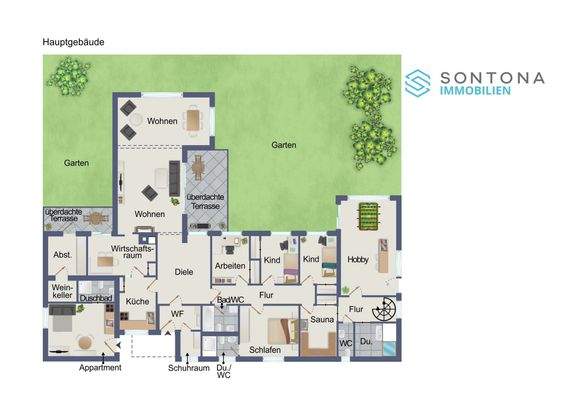 Korrigierter Grundriss Hauptgebäude