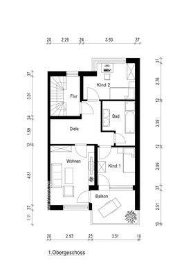 Grundriss obere Etage