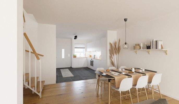 Der Essbereich bietet Platz für Ihre Gäste