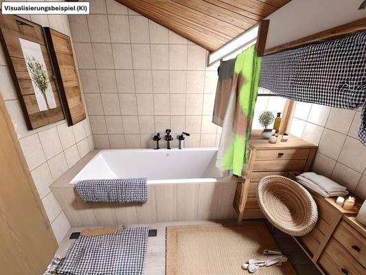 Bad Badewanne Dachgeschoss Visualisierung via Homestaging