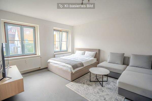 Wohn- und Schlafzimmer digital möbliert