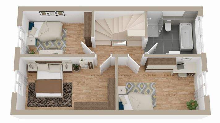 Der Grundriss im Obergeschoss