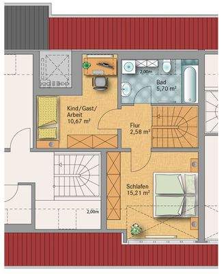 Grundriss Wohnung - DG