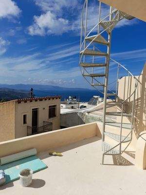 Kreta, Mirsini: Traditionelles Haus auf zwei Etagen mit Meerblick zu verkaufen