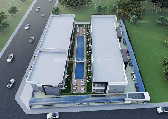 Sea View Flats with Communal Pool and Garden in Aksu Antalya