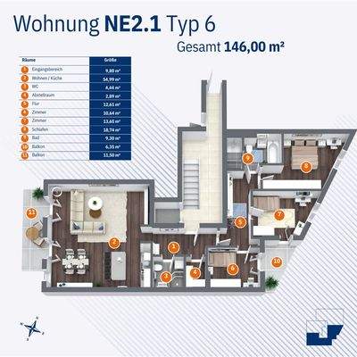 Wohnung NE2.1 - Typ 6