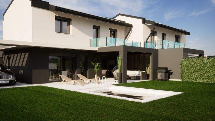 neu errichtete Doppelhaushälfte in Lignano Riviera