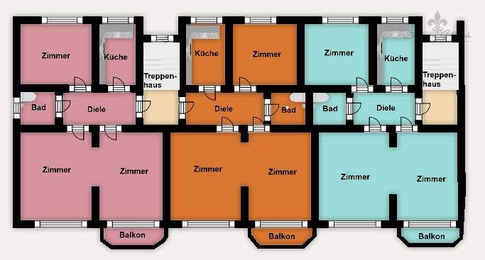 2. OG - Grundriss farbig