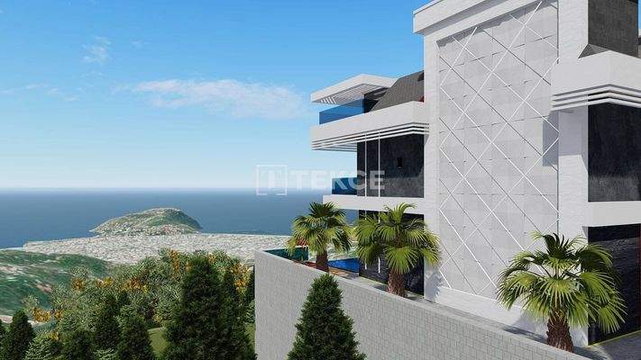 Detached Villas Featuring Infinity Pools in Alanya Tepe