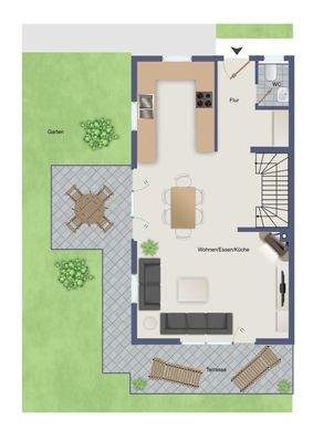 2D Grundriss des Erdgeschosses