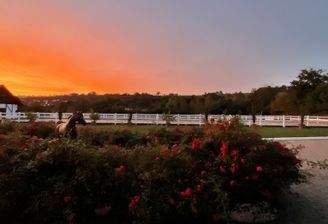 Anwesen mit Sonnenuntergang