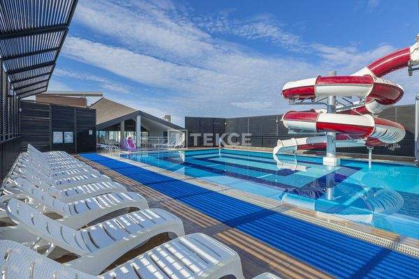 Furnished Apartments in a Complex with Private Beach in Konaklı