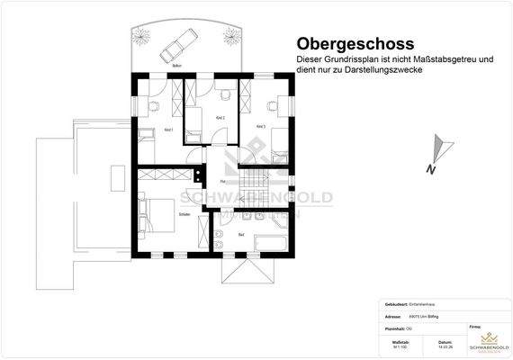 Grundrissplan Obergeschoss