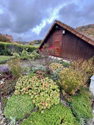 Garten hinter Doppelgarage