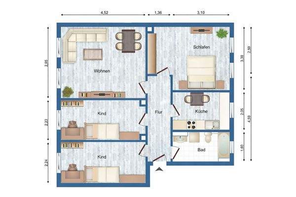 Beispielgrundriss 4-RMW