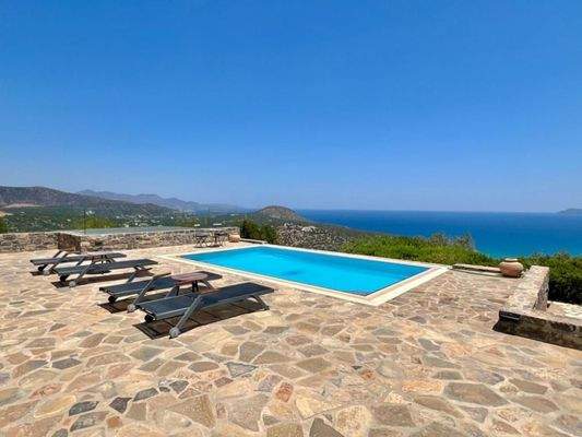MIT VIDEO! Kreta, Kalo Chorio: Elegante freistehende Villa mit Meerblick zu verkaufen