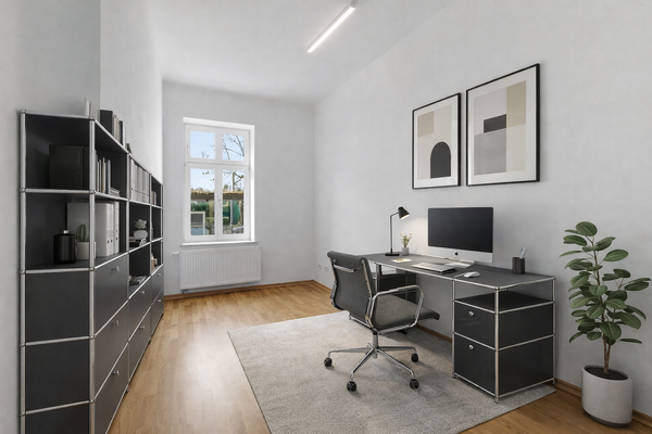 Arbeitszimmer Virtual Staging – Möblierung digital ergänzt