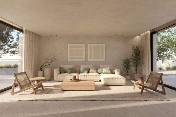 Moderne Villa mit Blick auf die Bucht von Palma und das Tramuntana-Gebirge in Son Gual