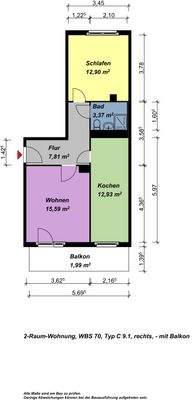 Grundriss mit Balkon