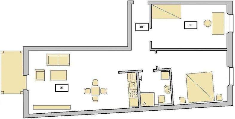 Grundriss der Wohnung (nicht maßstäblich)