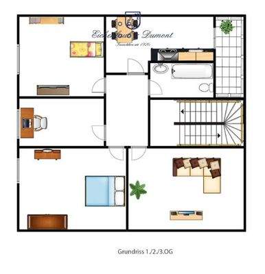 Grundriss OG 1, 2 und 3