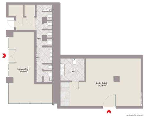 Grudriss Ladenfläche 1 + 2