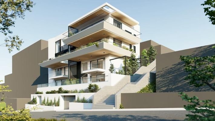 Kreta, Rethymno: Neubau-Projekt! Luxus-Apartment in einem Komplex mit Meerblick zu verkaufen