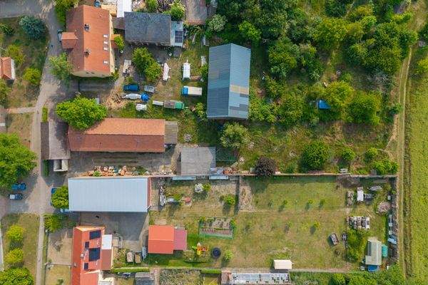 Haus und Garten von oben