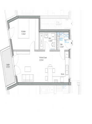 Grundriss ohne Möbel