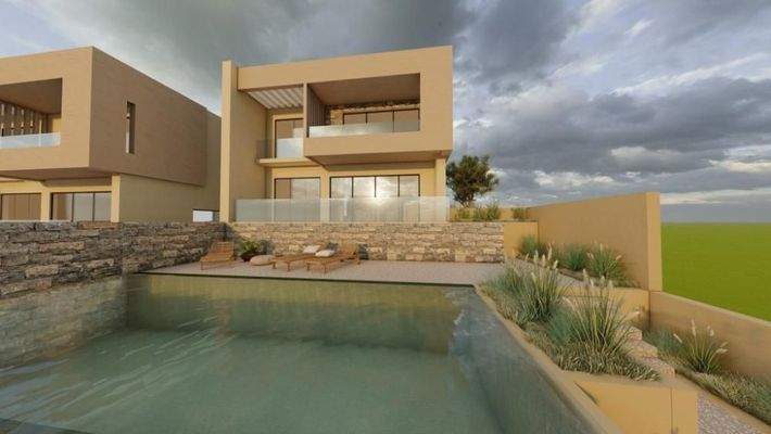 Kreta, Plaka Elounda: Meerblick-Grundstück mit Baulizenz für 1 Luxusvilla und 2 Apartments