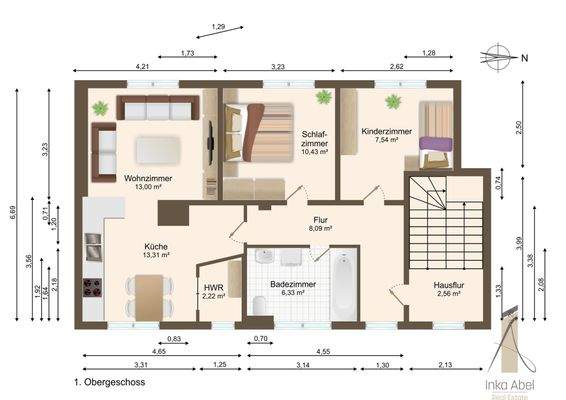 Grundriss 1. Obergeschoss