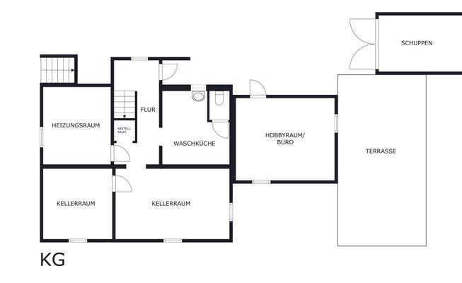 KG schematischer Grundriss - nicht maßstäblich