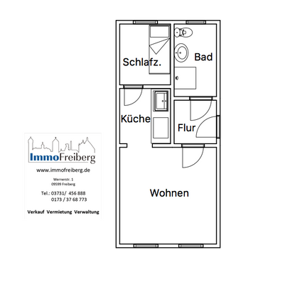 Grundriss 2-Raumwohnung