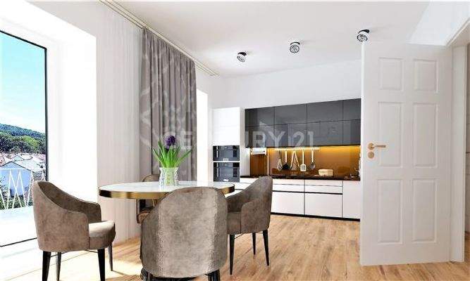 So könnte der neue Küchenbereich möbliert werden