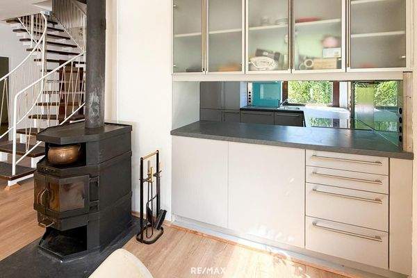 Offene Küche und Kamin