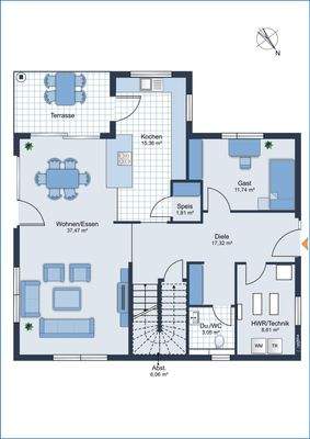 Grundriss EG Visualisierung