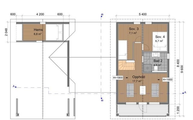 Grundriss Skogstjerne DG