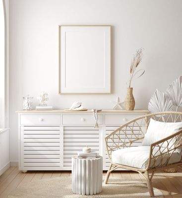 Sideboard im Wohnbereich entlang der Wand angeordnet