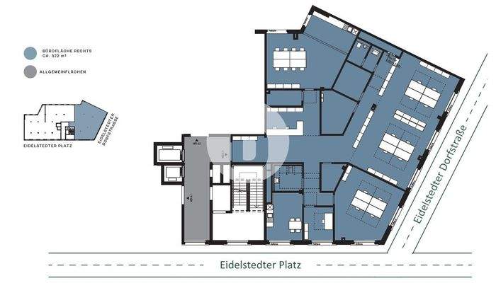 4. Obergeschoss mit ca. 322 m² - beispielhafte Raumaufteilung