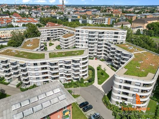 Blick auf die Wohnanlage