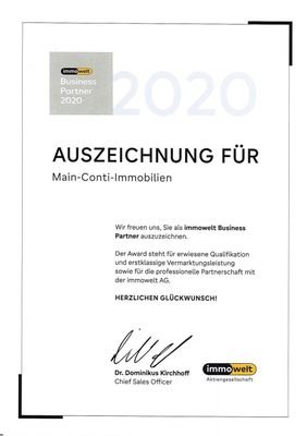 Immowelt Award  2020 Main-Conti-Immobilien