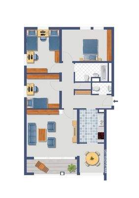 WE 28 Grundriss colouriert